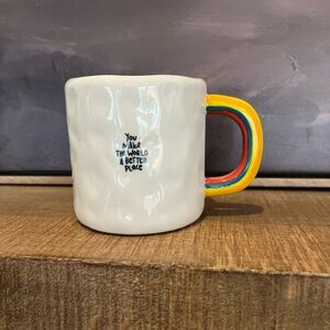 Like-new you make the world a better place rainbow coffee mug